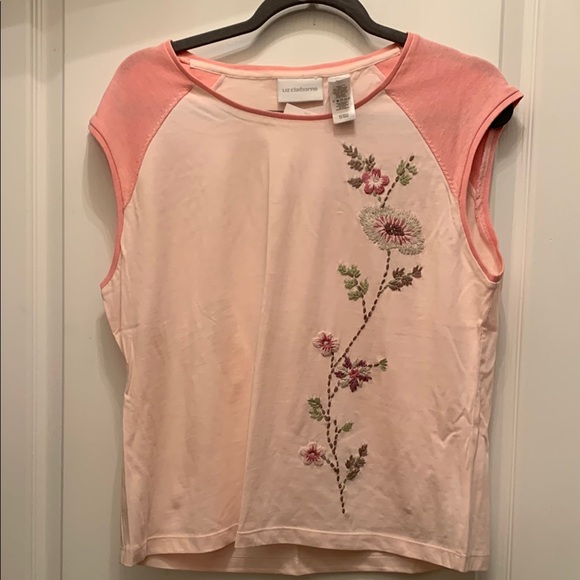 Liz Claiborne Tops - NWT Liz Claiborne XL Embroidered Pink Women's Top